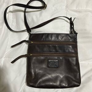 OAK Leathers Brown Leather Crossbody Bag